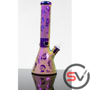 RICK AND MORTY METALLIC MATTE BEAKER 14inch - GOLDEN PURPLE